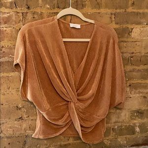 Goldish Bronze Plunge Shirt SAGE The Label
